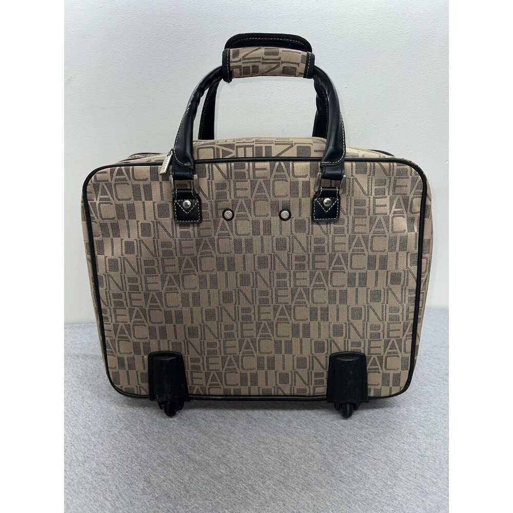 Kenneth Cole Reaction Beige 17" Under seat Rolling Carry On Laptop Bag Wheels - Picture 4 of 16